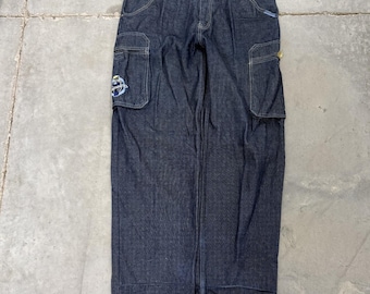 Astronautics Cargo Jeans Mens 36x34 Blue Excellent Baggy Wide Leg Space 48HRS