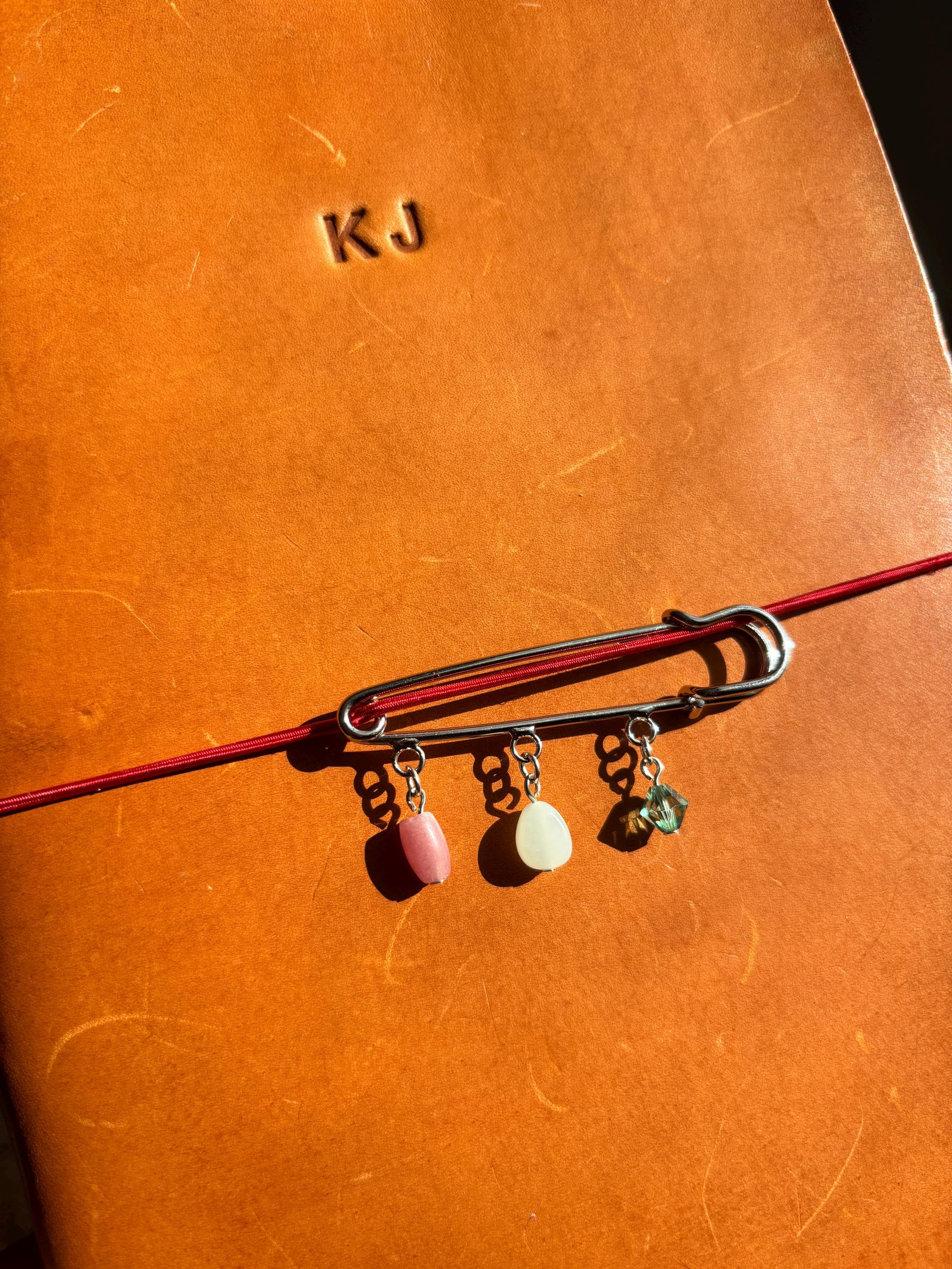 Safety Pin Journal Charm Beaded Notebook Accessory Journal Jewelry, Bag…