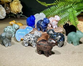 Hand Carved Crystal Capybara Figurine, Gemstone Animal Ornament, Tabletop Decor