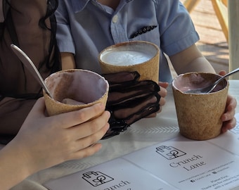 168 Edible Cups for Coffee, Natural Ingredients, Vegan and Organic