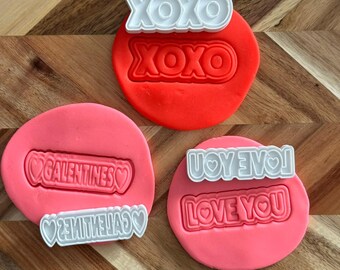 Galentine's Cookie Cutter Set, XOXO, Love You, Valentine Baking