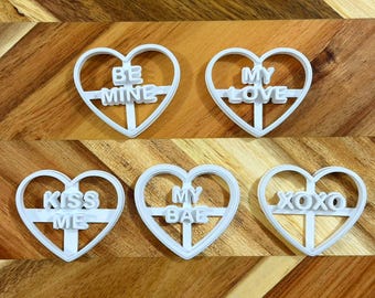 Heart Cookie Cutter Stamp Set – Valentine's Day Biscuit Embosser
