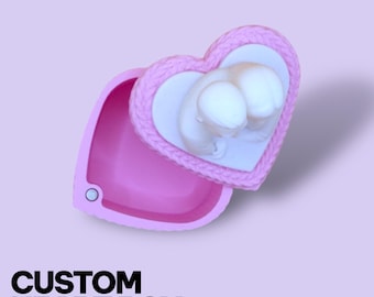 Caja de almacenamiento personalizada con forma de corazón: caja de regalo personalizada para fotos y joyas en 3D.