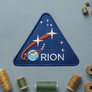 Orion Spacecraft Mission Patch, Artemis Program Embroidered Iron On Badge, NASA Inspired Space Exploration Insignia, Astronaut Gift