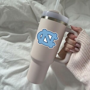 UNC North Carolina Tar Heels Logo Sticker, Carolina Blue Interlocking NC Collegiate Decal, Premium University Spirit Vinyl Art for Students bild 2