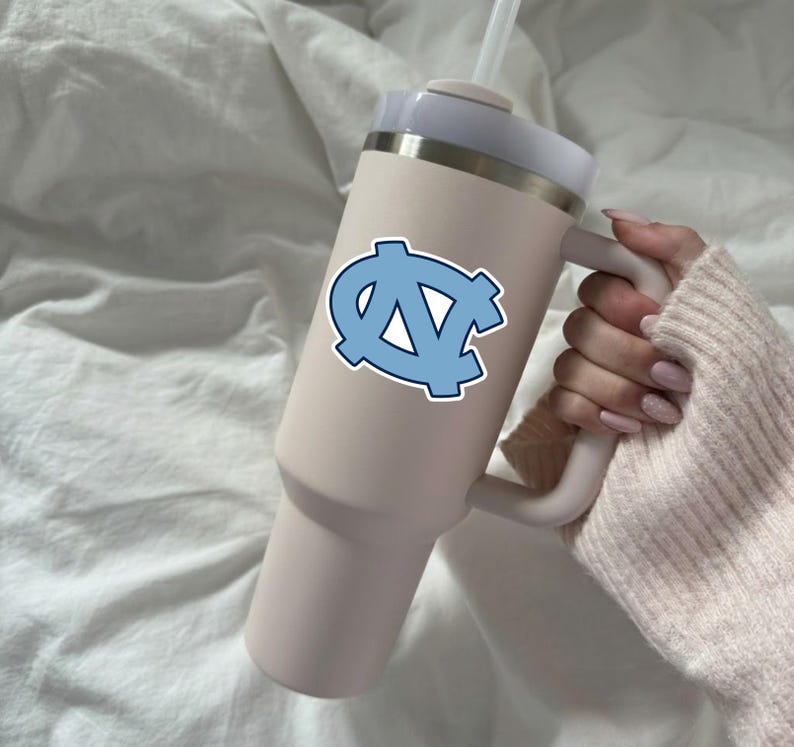 UNC North Carolina Tar Heels Logo Sticker, Carolina Blue Interlocking NC Collegiate Decal, Premium University Spirit Vinyl Art for Students bild 2