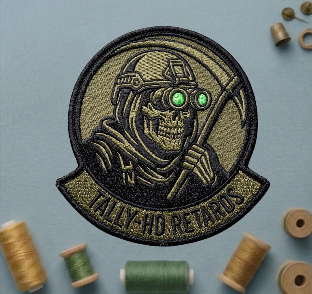 Tal Lo Patch Tally-ho Reaper Embroidered Patch, Tactical Skeleton Grim Reaper Badge ...