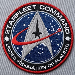 Starfleet Command Patch, United Federation of Planets Embroidered Iron On Applique, Sci-Fi Space Badge for Jacket Backpack 画像 3