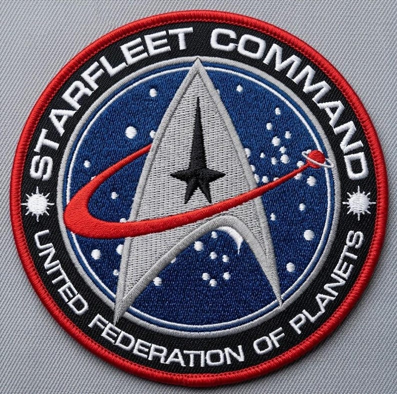 Starfleet Command Patch, United Federation of Planets Embroidered Iron On Applique, Sci-Fi Space Badge for Jacket Backpack 画像 3