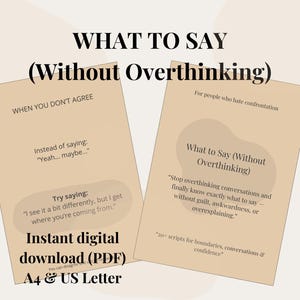 Boundary Scripts Guide | Overthinking, Confrontation, Social Anxiety Help (PDF)