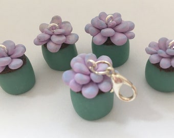 Polymer Clay Charm - Succulent Miniature Food Jewelry