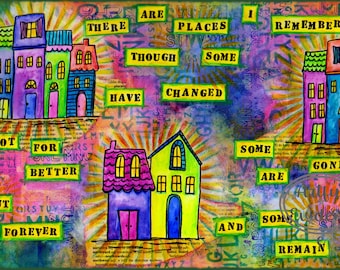 Mixed Media Art Print - Places I Remember