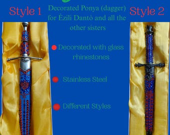 Erzulie Dantor ponya Kouto (dagger) 14" Ezili Dantò Petwo Lwa Manbo Oungan Asogwe Ogou Legba lwa Voodoo djakout makout chodye bouji asson.