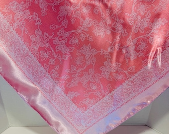 Ezili Freda Pink Mouchwa silk scarf Erzulie Fweda Dahomey Rose Handkerchief 31" drapo