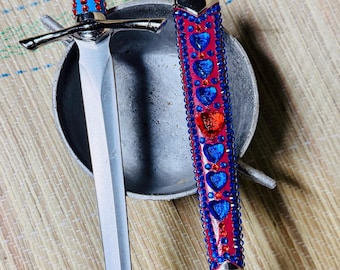 Erzulie Dantor ponya Kouto Knife 14" Ezili Dantò for Petwo Lwa Manbo Oungan Asogwe Ogou Legba loa Voodoo djakout makout chodye bouji asson.