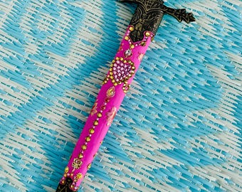 Erzulie Freda ponya Kouto Knife 14" Ezili Freda Dawoumen  Petwo Lwa Manbo Oungan Asogwe Ogou Legba loa Voodoo makout chodye bouji asson.