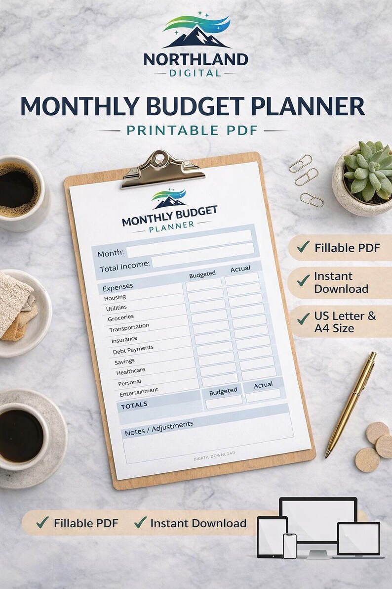 Sample Budget Fillable Monthly Budget Template | Fillable Budget Planner PDF | Printable ...