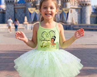 Custom Tiana Birthday Princess Tutu, Princesses dress, Disney Birthday Girl Shirt, Disney Princess Shirt, Disneyworld