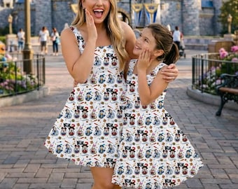 Vestido com babados nas mangas inspirado no Mickey Pirata Aventureiro e seus Amigos, Roupa de Aventura Marítima do Pato Donald, Margarida e Pateta, Equipamento para Noite Pirata da Disney Cruise Line