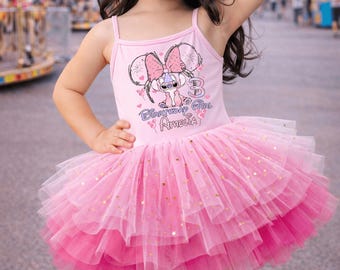 Spersonalizowany tutu dla dziewczynki z motywem anioła, sukienka Disney Stitch, koszulka urodzinowa dla dziewczynki z motywem Disneya, koszulka urodzinowa Disneya, Disneyworld