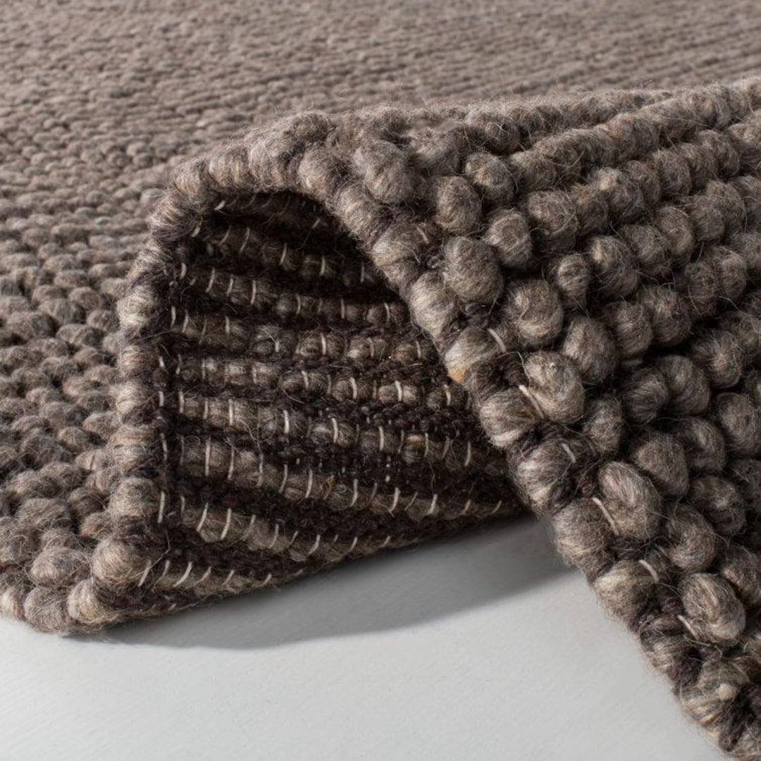 Hand Woven Chunky Wool Area Rug, Pebble Texture Natural Brown Rug - Etsy
