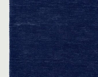 Tapete de lã azul-marinho tufado à mão, tapete moderno minimalista, tapete contemporâneo