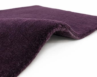 Tappeto in lana viola trapuntato a mano / Tappeto a tinta unita per soggiorno e camera da letto