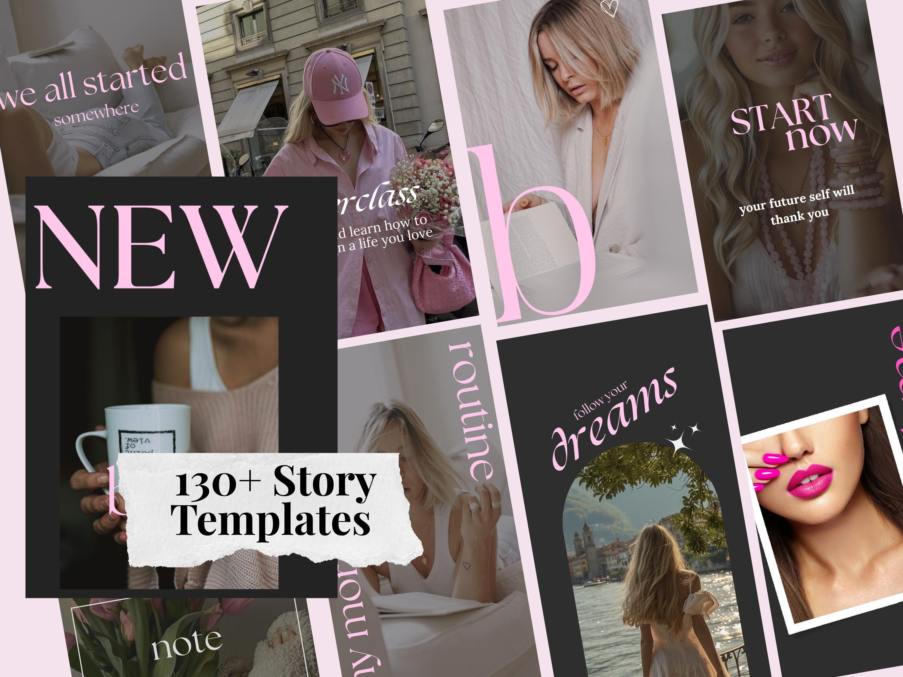 Pink Instagram Carousel Templates MRR PLR | Pink Aesthetic Social Media ...