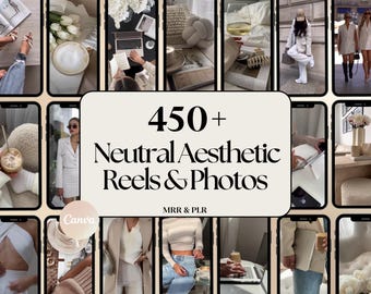 450+ esthetische neutrale gezichtsloze haspels | MRR PLR Canva (digitale download) Anonieme stockfoto's Beige Esthetiek Girl Boss Minimalist