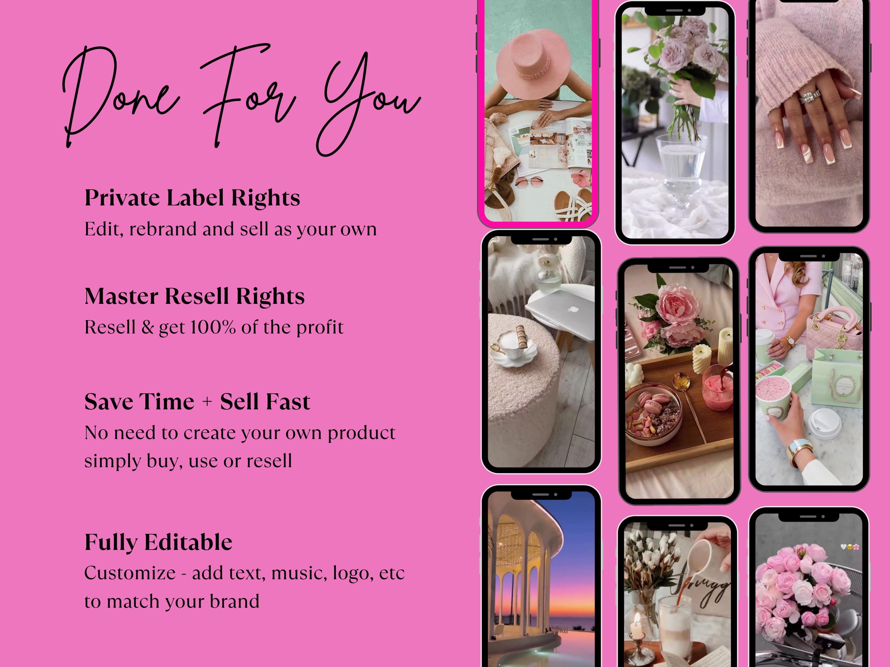 Pink Faceless Reels & Photos, MRR PLR, Instagram Faceless Aesthetic ...