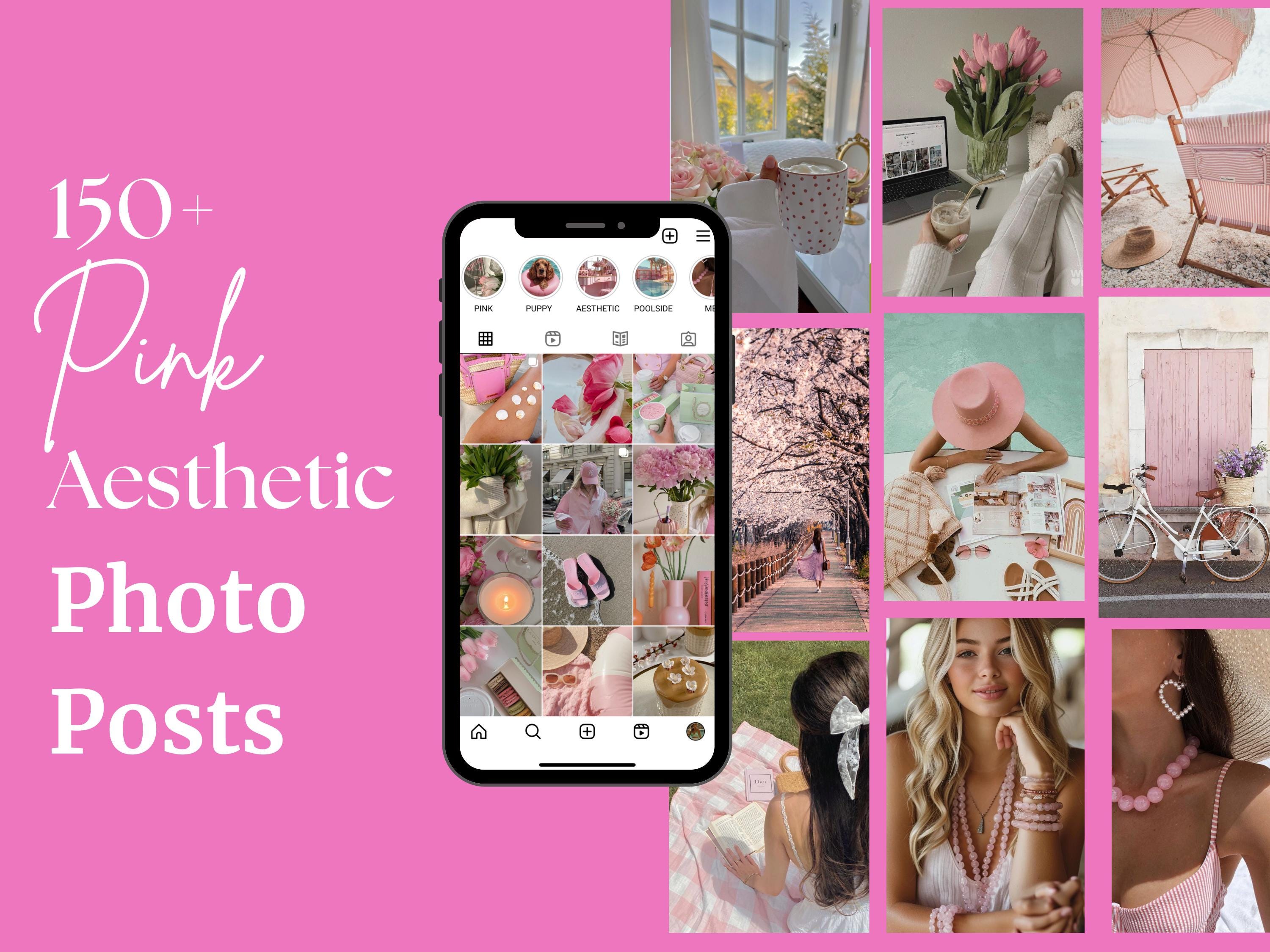 Pink Faceless Reels & Photos, MRR PLR, Instagram Faceless Aesthetic ...