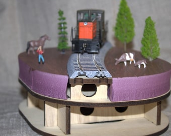 HO Scale Model Train Diorama Kit (Kato or Bachmann E-Z track compatible)