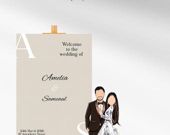 Modern Wedding Welcome Sign, Minimalist Editorial Decor (24x36" Template)