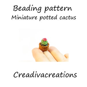 Beading tutorial miniature potted cactus, plant image 1