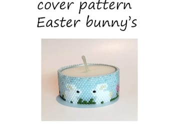 Pattern tea light cover | peyote pattern | peyote tutorial | tea light easter | clover | tea light cover | bunny light cover | napkin ring