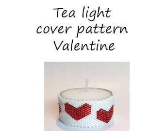 Pattern tea light cover | peyote pattern | peyote tutorial | tea light heart | clover | tea light cover | heart light cover | napkin ring