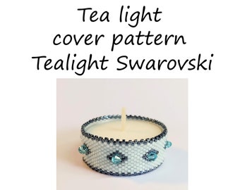 Pattern tea light cover | peyote pattern | peyote tutorial | tea light clover | swarovski | tea light cover | cover | napkin ring