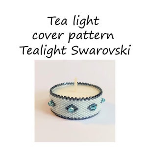 Pattern tea light cover peyote pattern peyote tutorial tea light clover swarovski tea light cover cover napkin ring image 1