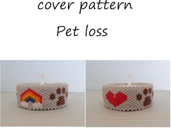 Pattern tea light cover | peyote pattern | peyote tutorial | tea light pet loss | pet loss | tea light cover | pet tea light cover