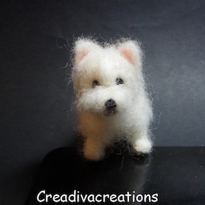 Tutorial needle felted dog, West Highland terrier, Westie, needle felted Westie, felt Westie, needle felt tutorial, felting tutorial image 2