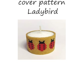 Pattern tea light cover | peyote pattern | peyote tutorial | tea light ladybird | ladybird | tea light cover | luck light cover | napkin