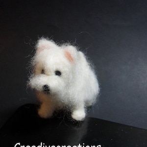 Tutorial needle felted dog, West Highland terrier, Westie, needle felted Westie, felt Westie, needle felt tutorial, felting tutorial image 3