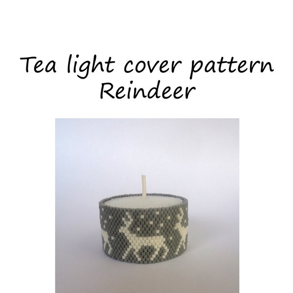 Pattern tea light cover | peyote pattern | peyote tutorial | tea light xmas | christmas | tea light cover | xmas tea light cover | reindeer