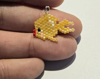 Beaded fish charm, keychain, stitchmarker, earrings