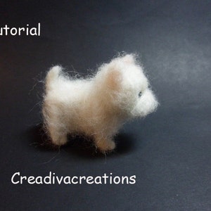 Tutorial needle felted dog, West Highland terrier, Westie, needle felted Westie, felt Westie, needle felt tutorial, felting tutorial image 5