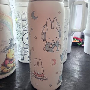 Miffy Bunny 32oz Owala Tumbler Water Bottle, Minimalist, Custom Gift for Her, Birthday, Best Friend image 2