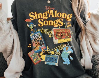 Disney Jiminy Cricket and Professor Owl Sing Along Songs Shirt, Disneyland Fun Its A Small World Cassette Tape Tee, WDW Family Trip Outfit