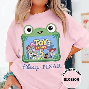 Retro Toy Story 5 Comfort Colors Shirt, Woody Buzz Lightyear Lilypad Tee, Toy Story Lilypad Shirt, Disneyland Pixar Toy Story Movie 2026 Tee image 2