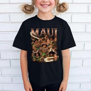 Comfort Colors Maui Moana Bootleg Shirt, Moana Character Shirt, Moana Maui Tee, Disneyland Trip Tee, Custom Moana 2, Family Matching Shirt image 2