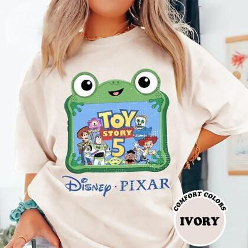 Retro Toy Story 5 Comfort Colors Shirt, Woody Buzz Lightyear Lilypad Tee, Toy Story Lilypad Shirt, Disneyland Pixar Toy Story Movie 2026 Tee image 3